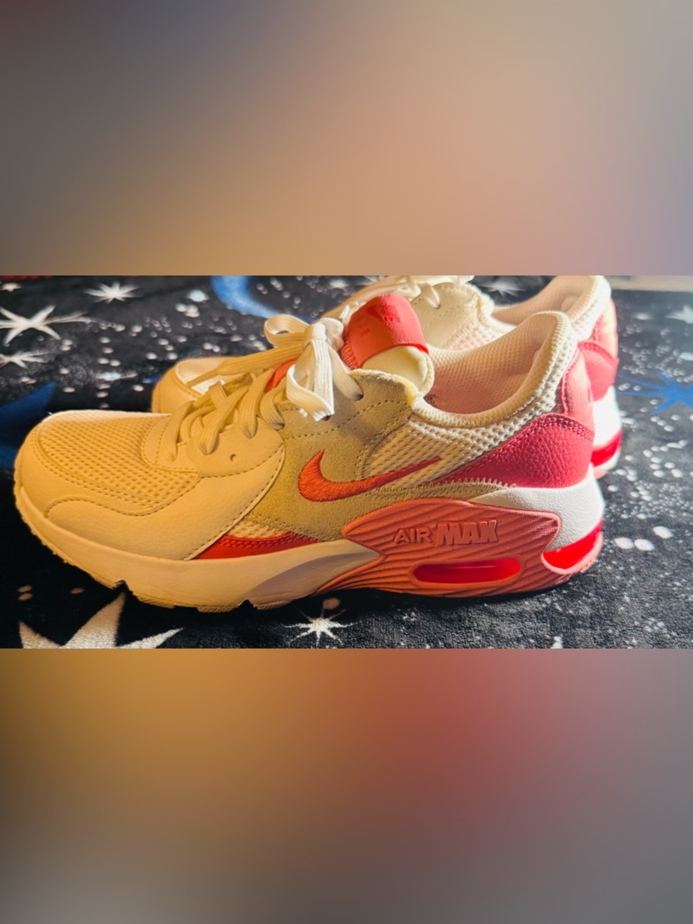 Nike Women’s Air Max White with Pink/Coral Accents Sneakers - Picture 2 of 6